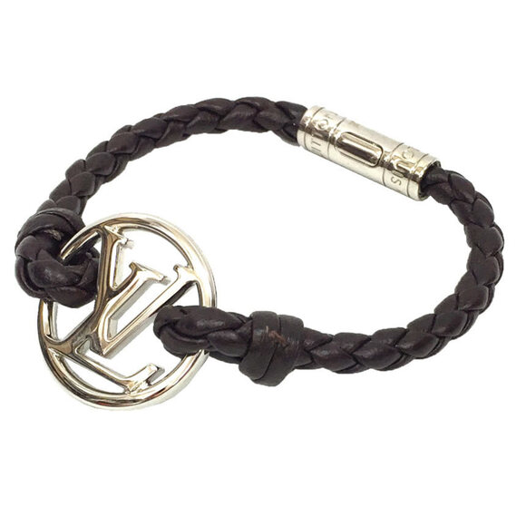 Authentic LOUIS VUITTON Lock Heart Bracelet - Etsy LOUIS VUITTON Brown Leather Charm Bracelet